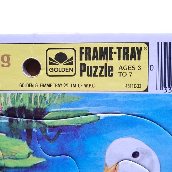 Vintage Golden Frame -Tray Puzzle Duck & Duckling 1983 - Picture 4 of 5